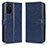 Handytasche Stand Schutzhülle Flip Leder Hülle C01X für Oppo A55S 5G Blau