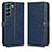 Handytasche Stand Schutzhülle Flip Leder Hülle C01X für Samsung Galaxy S23 5G Blau