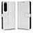 Handytasche Stand Schutzhülle Flip Leder Hülle C01X für Sony Xperia 1 IV Silber
