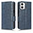 Handytasche Stand Schutzhülle Flip Leder Hülle C02X für Motorola Moto G73 5G Blau