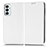 Handytasche Stand Schutzhülle Flip Leder Hülle C03X für Samsung Galaxy M23 5G Weiß