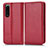 Handytasche Stand Schutzhülle Flip Leder Hülle C03X für Sony Xperia 5 III SO-53B Rot