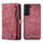 Handytasche Stand Schutzhülle Flip Leder Hülle C04S für Samsung Galaxy S21 FE 5G Rot