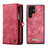 Handytasche Stand Schutzhülle Flip Leder Hülle C04S für Samsung Galaxy S21 Ultra 5G Rot