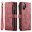 Handytasche Stand Schutzhülle Flip Leder Hülle C05S für Samsung Galaxy A13 4G Rot