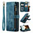 Handytasche Stand Schutzhülle Flip Leder Hülle C07S für Samsung Galaxy S21 Ultra 5G Blau