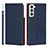 Handytasche Stand Schutzhülle Flip Leder Hülle D01T für Samsung Galaxy S23 5G Blau