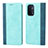 Handytasche Stand Schutzhülle Flip Leder Hülle D03T für Oppo A54 5G Cyan