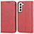 Handytasche Stand Schutzhülle Flip Leder Hülle D03T für Samsung Galaxy S22 5G Rot