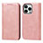 Handytasche Stand Schutzhülle Flip Leder Hülle D04T für Apple iPhone 15 Pro Rosa