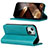 Handytasche Stand Schutzhülle Flip Leder Hülle D05T für Apple iPhone 13 Cyan