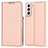 Handytasche Stand Schutzhülle Flip Leder Hülle D05T für Samsung Galaxy S23 5G Rosegold