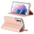 Handytasche Stand Schutzhülle Flip Leder Hülle D06T für Samsung Galaxy S22 5G Rosegold