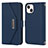 Handytasche Stand Schutzhülle Flip Leder Hülle D07T für Apple iPhone 13 Blau