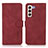 Handytasche Stand Schutzhülle Flip Leder Hülle D08Y für Samsung Galaxy S21 5G Rot