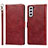 Handytasche Stand Schutzhülle Flip Leder Hülle D10T für Samsung Galaxy S21 FE 5G Rot