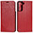 Handytasche Stand Schutzhülle Flip Leder Hülle D13T für Samsung Galaxy S21 5G Rot