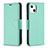 Handytasche Stand Schutzhülle Flip Leder Hülle für Apple iPhone 13 Cyan