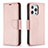 Handytasche Stand Schutzhülle Flip Leder Hülle für Apple iPhone 13 Pro Rosegold