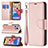 Handytasche Stand Schutzhülle Flip Leder Hülle für Apple iPhone 13 Pro Rosegold