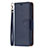 Handytasche Stand Schutzhülle Flip Leder Hülle für Apple iPhone 15 Blau