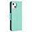 Handytasche Stand Schutzhülle Flip Leder Hülle für Apple iPhone 15 Cyan