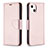 Handytasche Stand Schutzhülle Flip Leder Hülle für Apple iPhone 15 Plus Rosegold