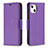 Handytasche Stand Schutzhülle Flip Leder Hülle für Apple iPhone 15 Violett