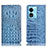 Handytasche Stand Schutzhülle Flip Leder Hülle H01P für Oppo A1x 5G Hellblau