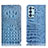 Handytasche Stand Schutzhülle Flip Leder Hülle H01P für Oppo Reno6 Pro 5G Hellblau