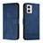 Handytasche Stand Schutzhülle Flip Leder Hülle H01X für Motorola Moto G53j 5G Blau