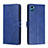 Handytasche Stand Schutzhülle Flip Leder Hülle H02X für Motorola Moto E22S Blau