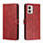 Handytasche Stand Schutzhülle Flip Leder Hülle H02X für Motorola Moto G53j 5G Rot