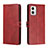 Handytasche Stand Schutzhülle Flip Leder Hülle H02X für Motorola Moto G73 5G Rot