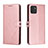 Handytasche Stand Schutzhülle Flip Leder Hülle H02X für Samsung Galaxy A03 Rosegold