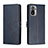 Handytasche Stand Schutzhülle Flip Leder Hülle H02X für Xiaomi Redmi Note 10 4G Blau