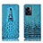 Handytasche Stand Schutzhülle Flip Leder Hülle H03P für Oppo K10 5G India Hellblau