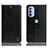 Handytasche Stand Schutzhülle Flip Leder Hülle H04P für Motorola Moto G41 Schwarz