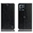 Handytasche Stand Schutzhülle Flip Leder Hülle H04P für Motorola Moto S30 Pro 5G Schwarz