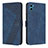 Handytasche Stand Schutzhülle Flip Leder Hülle H05X für Motorola Moto E22S Blau