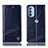 Handytasche Stand Schutzhülle Flip Leder Hülle H06P für Motorola Moto G41 Blau