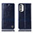 Handytasche Stand Schutzhülle Flip Leder Hülle H06P für Motorola MOTO G52 Blau