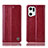 Handytasche Stand Schutzhülle Flip Leder Hülle H06P für Oppo Find X5 5G Rot