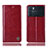 Handytasche Stand Schutzhülle Flip Leder Hülle H06P für Oppo K9 Pro 5G Rot