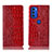 Handytasche Stand Schutzhülle Flip Leder Hülle H08P für Motorola Moto G51 5G Rot