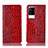 Handytasche Stand Schutzhülle Flip Leder Hülle H08P für Vivo iQOO 8 5G Rot