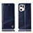 Handytasche Stand Schutzhülle Flip Leder Hülle H09P für Oppo Find X5 5G Blau
