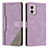 Handytasche Stand Schutzhülle Flip Leder Hülle H10X für Motorola Moto G53 5G Violett