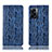 Handytasche Stand Schutzhülle Flip Leder Hülle H17P für Oppo K10 5G India Blau