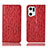 Handytasche Stand Schutzhülle Flip Leder Hülle H18P für Oppo Find X5 5G Rot